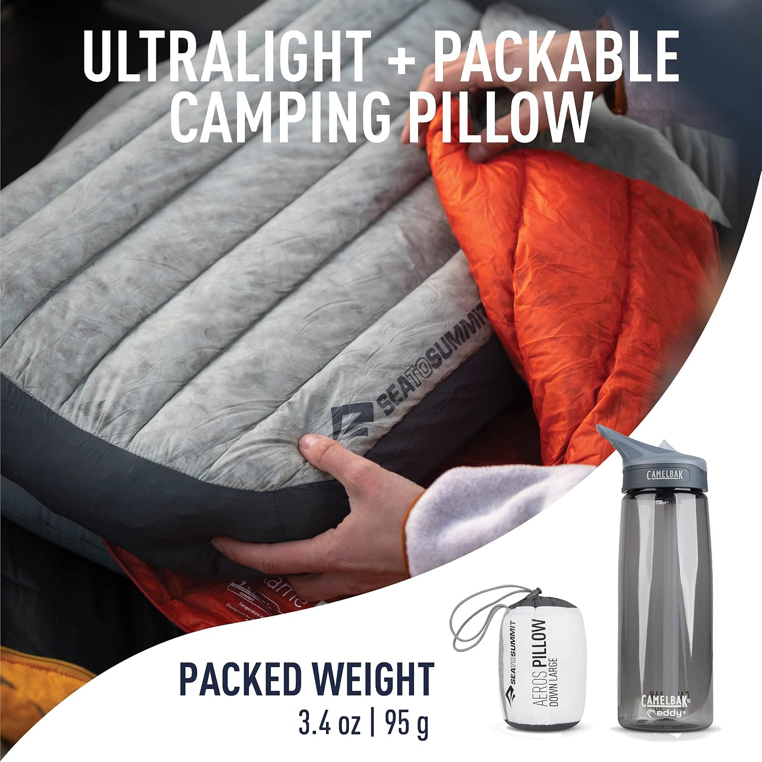 Sea to Summit Aeros Down Pillow Gray Large - Shop Camp Pillows at Trekaline