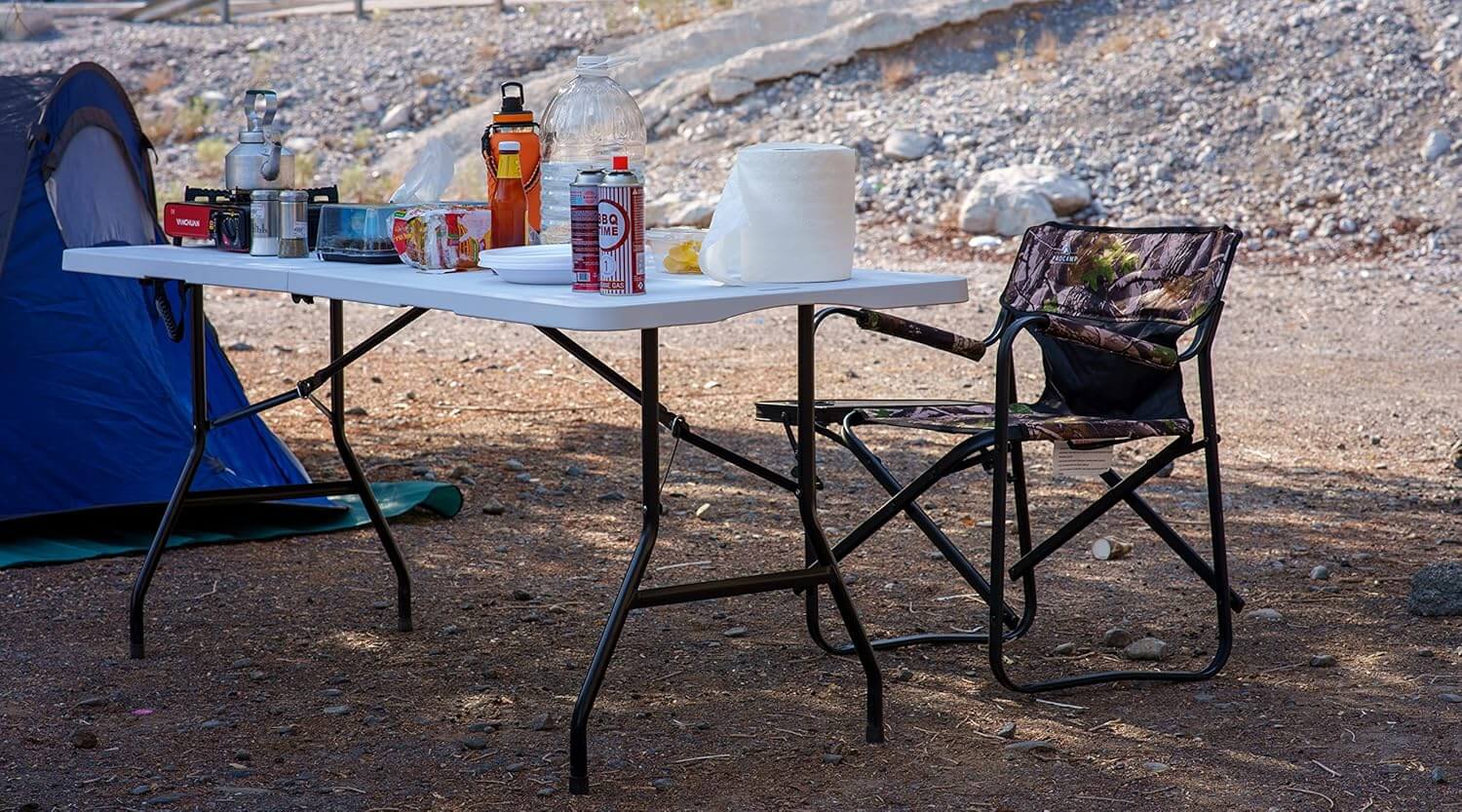 Procamp 180 cm Fold in Half Utility TableĀ - ShopĀ Camp TablesĀ atĀ Trekaline
