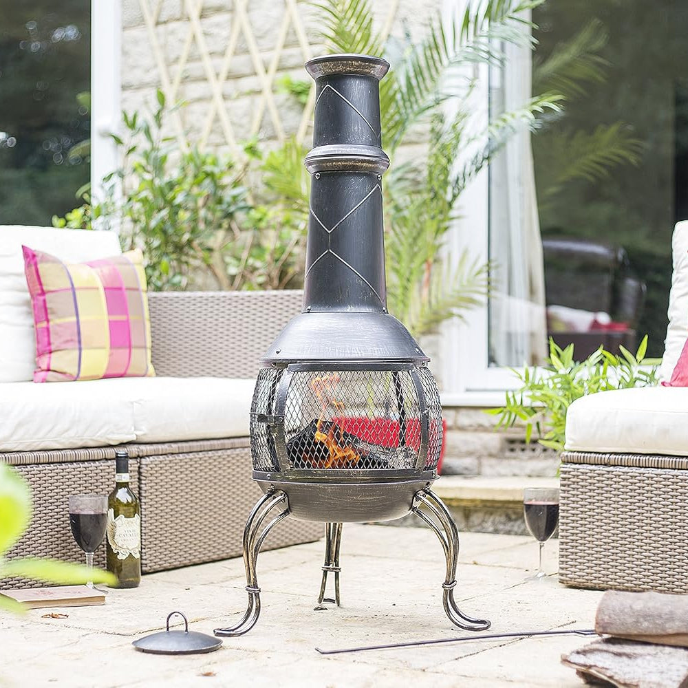 La Hacienda Leon Steel Mesh Chimenea Large