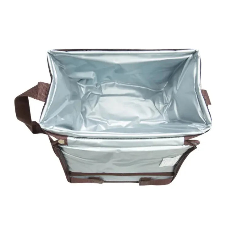 Interior view of Campingaz Ethnic MiniMaxi 9L Soft Cooler Bag showing spacious compartment for outdoor adventures.