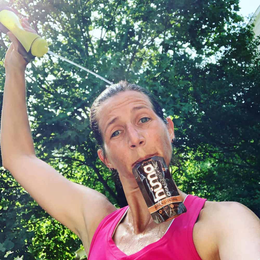 Runner using Huma Chia Energy Gel Chocolate