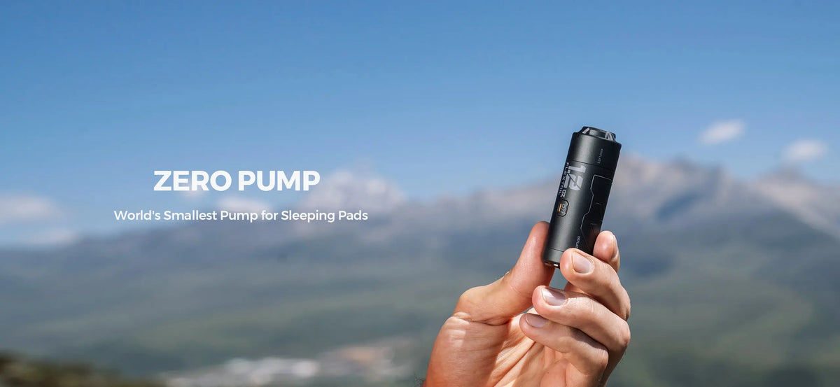 Flextail Zero Pump â 68 dB quiet operation next to tent at night.