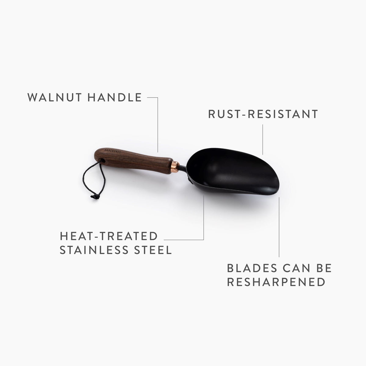 Barebones Oversized Garden Scoop Walnut - Shop Garden Tools at Trekaline