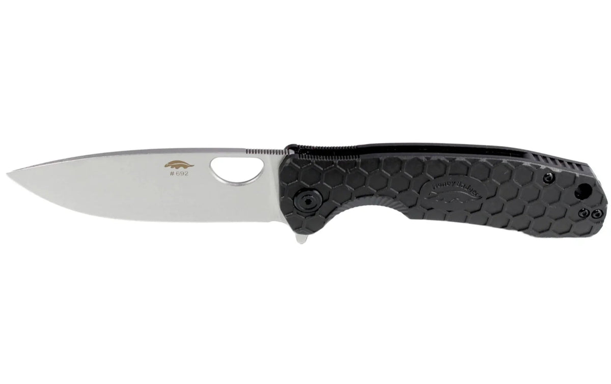 Honey Badger Medium Flipper Stonewashed D2 Steel with Zipper Pouch