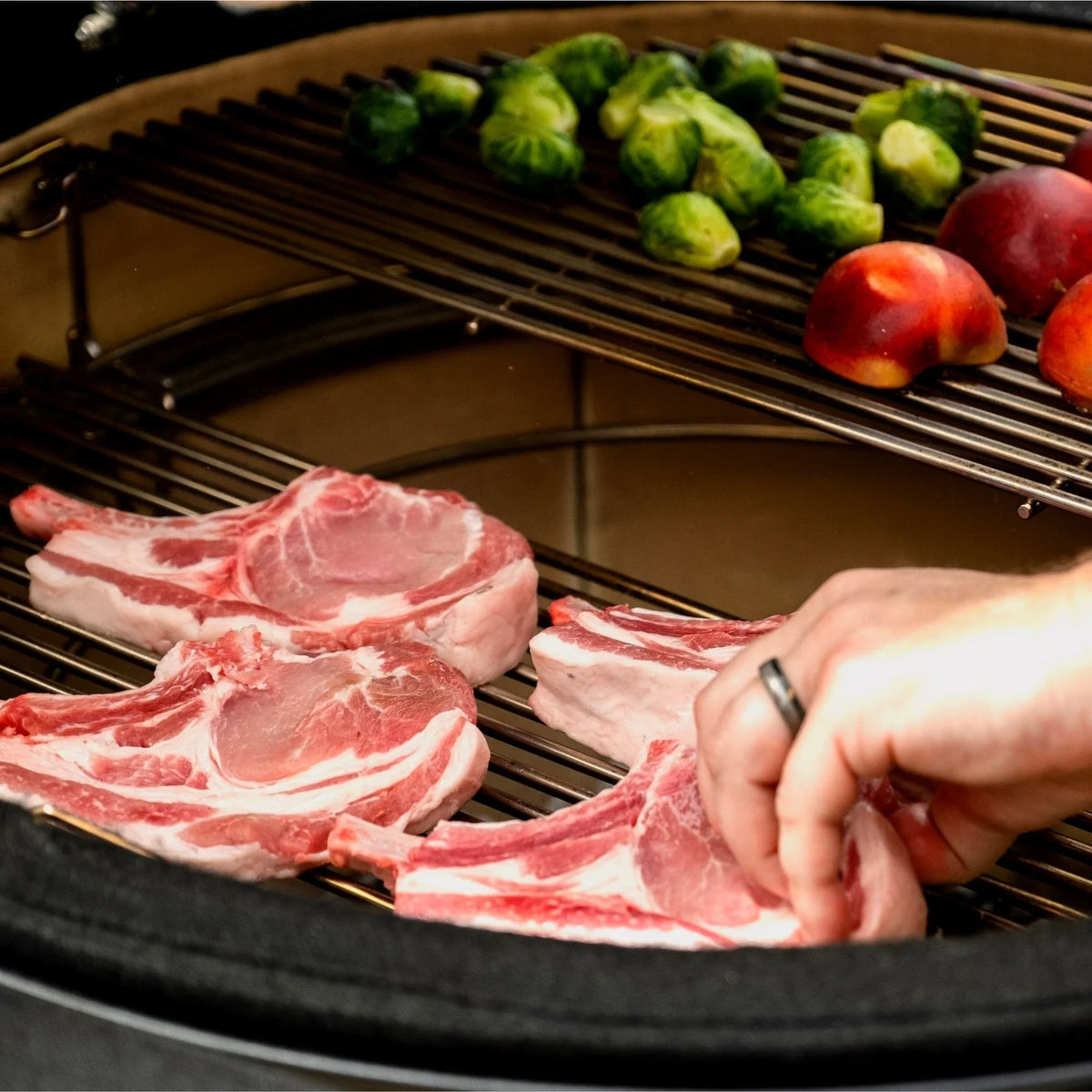 Kamado Joe Classic Joe Grill - Series I usedd for cooking lamb chops