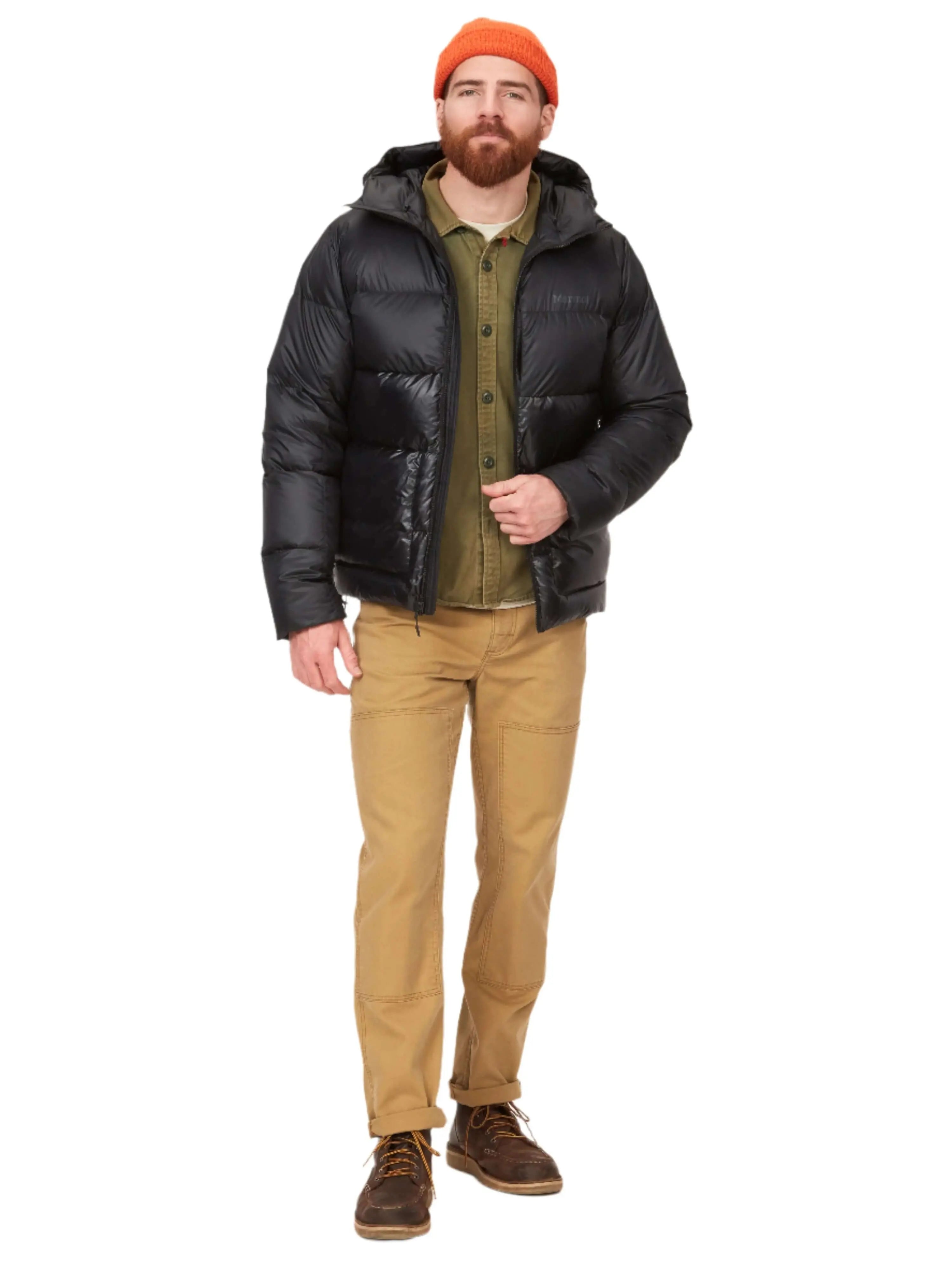 Back view of men's Marmot Guides Down Hoody jacket