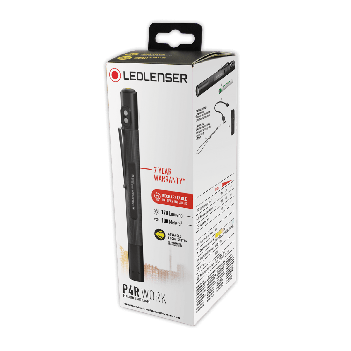 Ledlenser P4R Work Edition Rechargeable Flashlight - Shop Flashlights at Trekaline