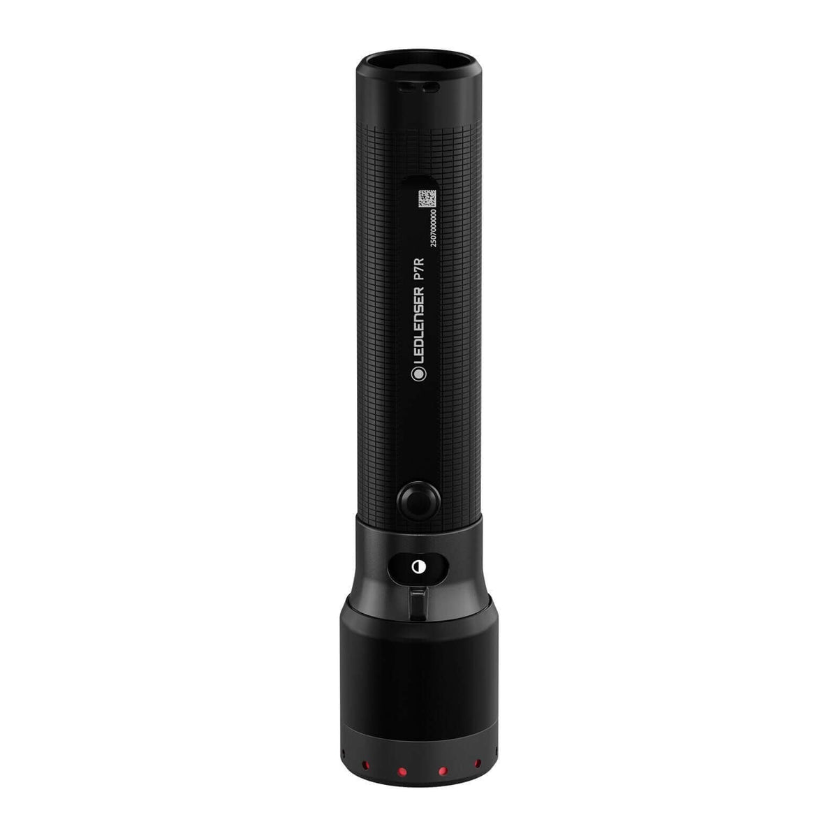 P7R rechargeable flashlight with USB-C charging and mode select ring for versatile lighting.