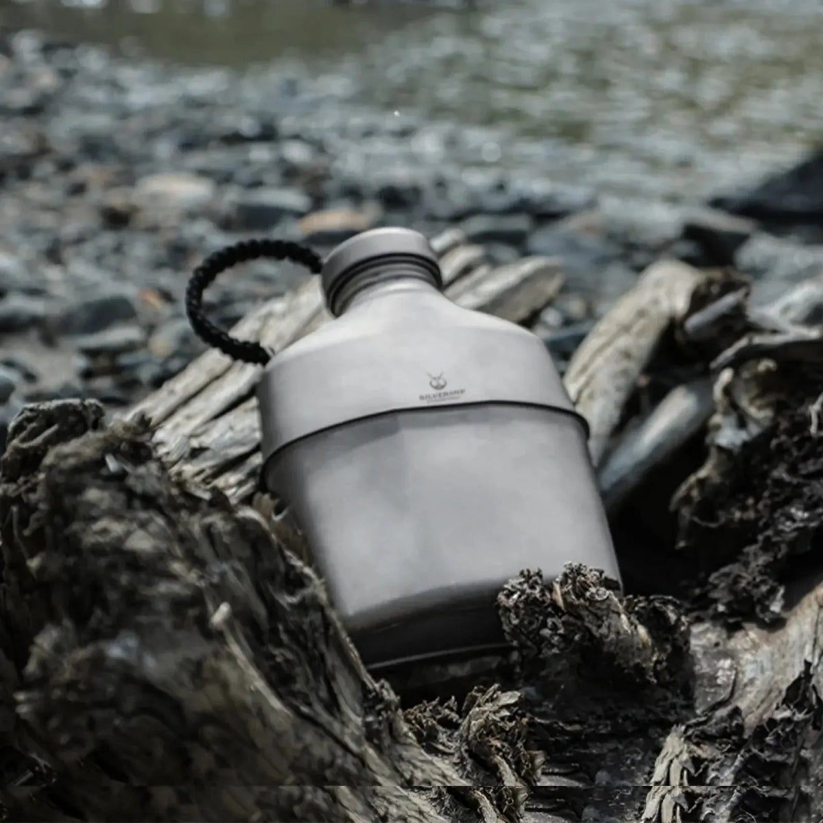 SilverAnt Titanium Canteen Military Mess Kit boiling water over a campfire in the UAE