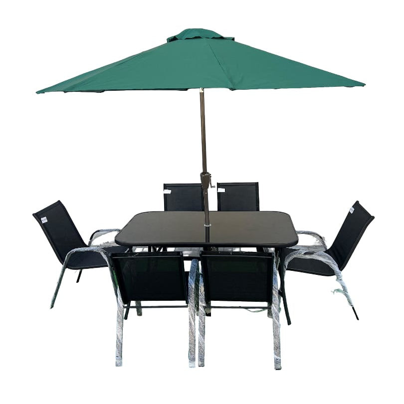 Procamp Steel Rectangular 8 Piece Patio Set - Shop Camping Table Sets at Trekaline