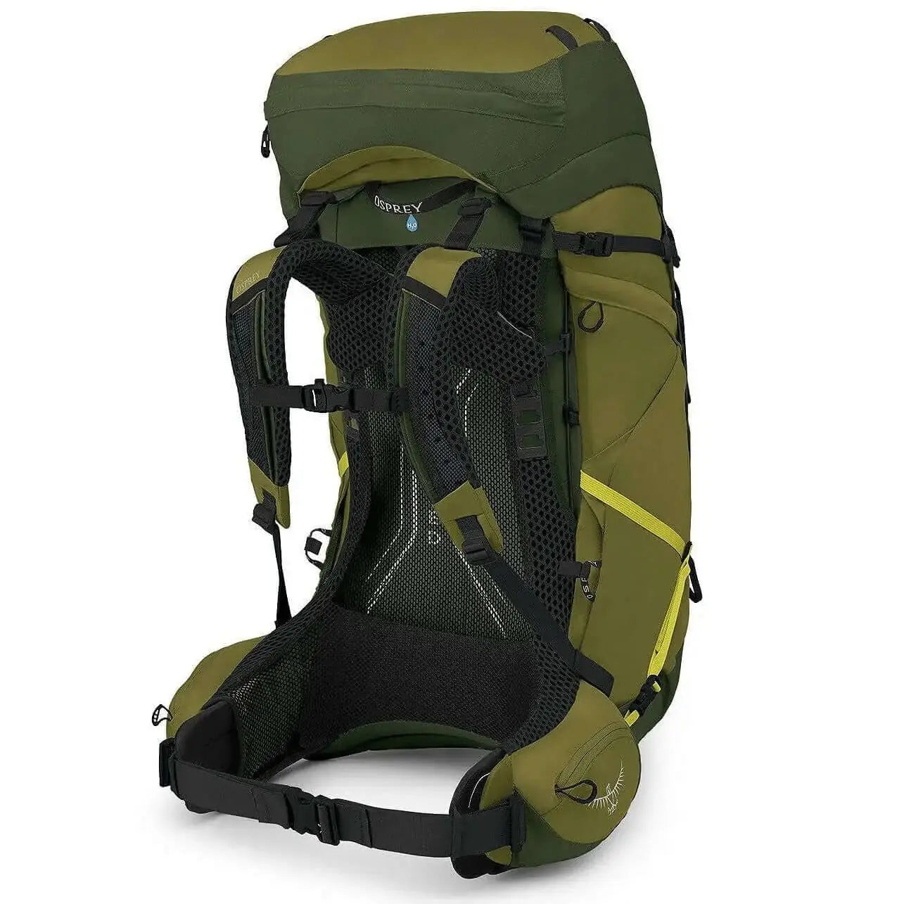 Osprey Atmos AG LT 65 - Men backpack with AntiGravity suspension & rain cover, ideal for backpacking trips, made with recycled materials.