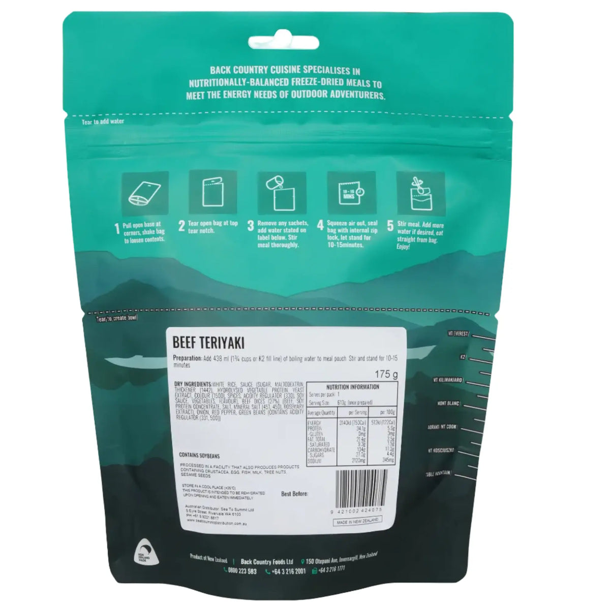 Back Country Cuisine Beef Teriyaki - Shop Backpacking Dinners at Trekaline
