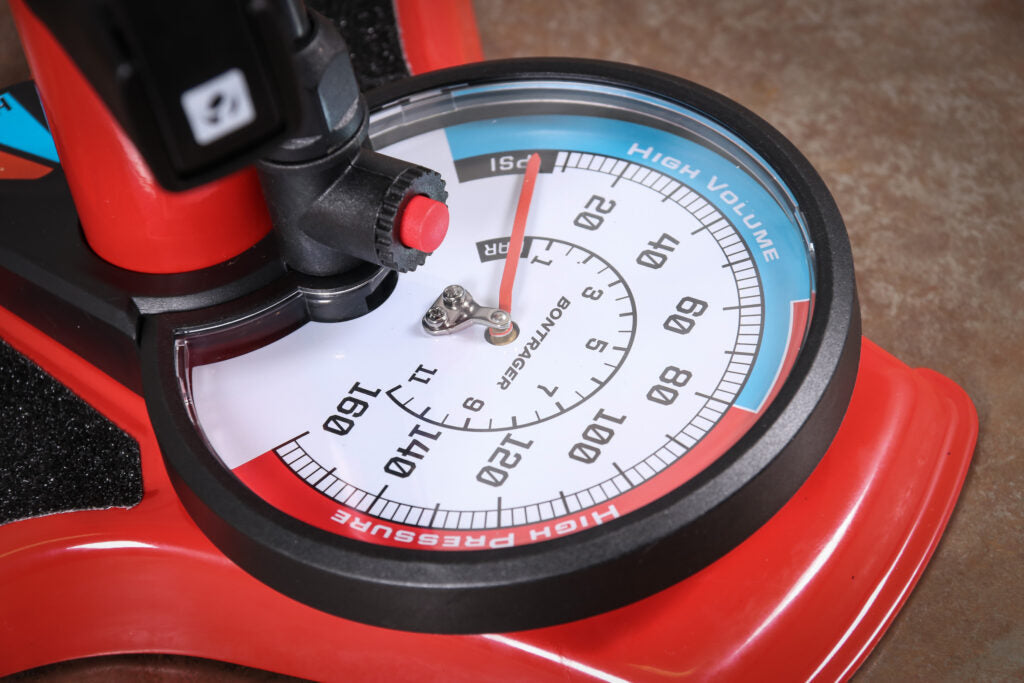 Bontrager Dual Charger Floor Pump Red - Shop Bike Floor Pumps at Trekaline