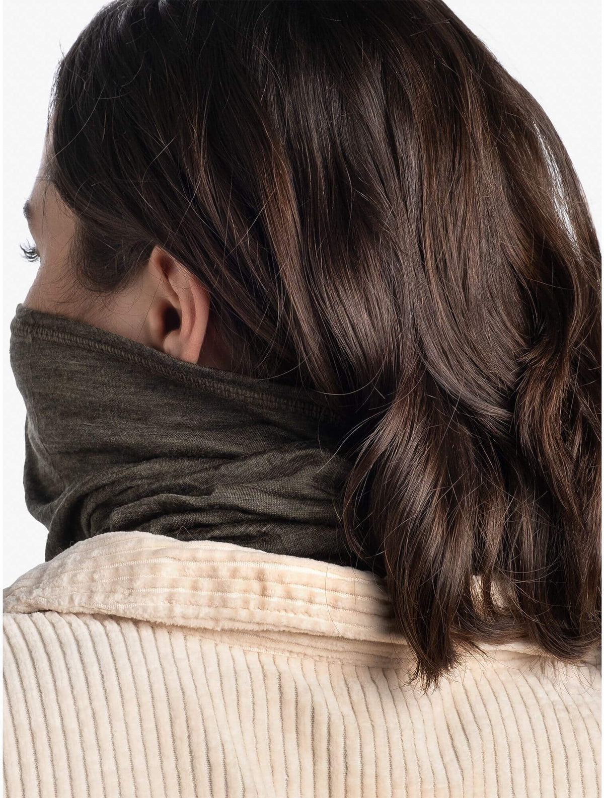 Buff Merino Lightweight Neckwear Solid Bark Brown