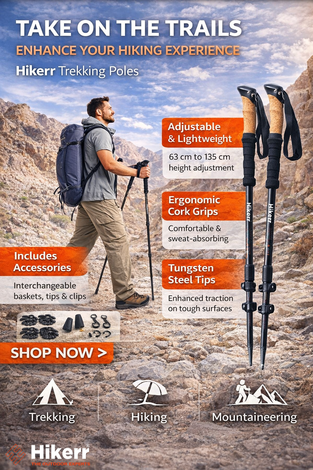 Hikerr Aluminium Trekking Poles