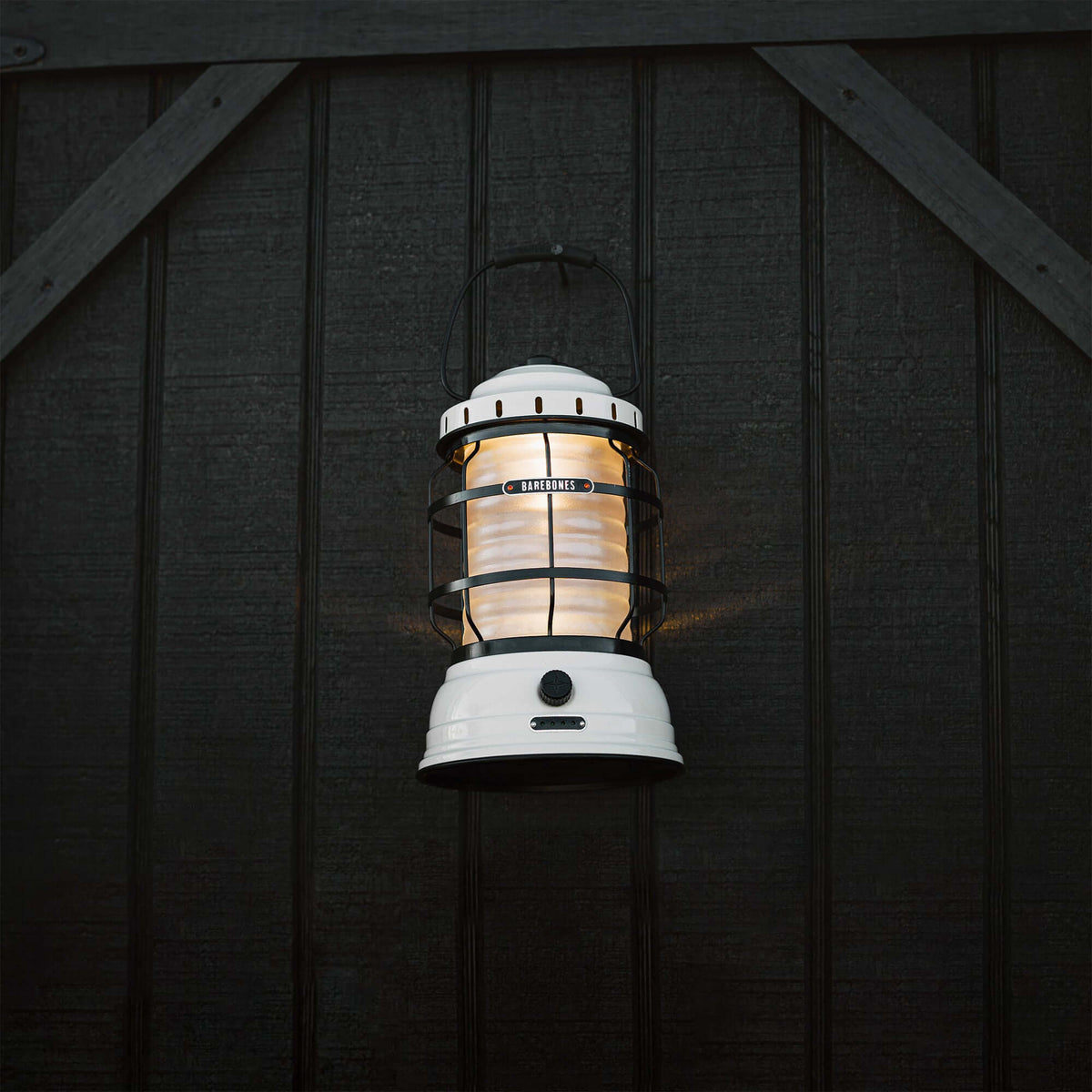 Barebones Forest Lantern - Vintage White - Shop Electric Lanterns at Trekaline