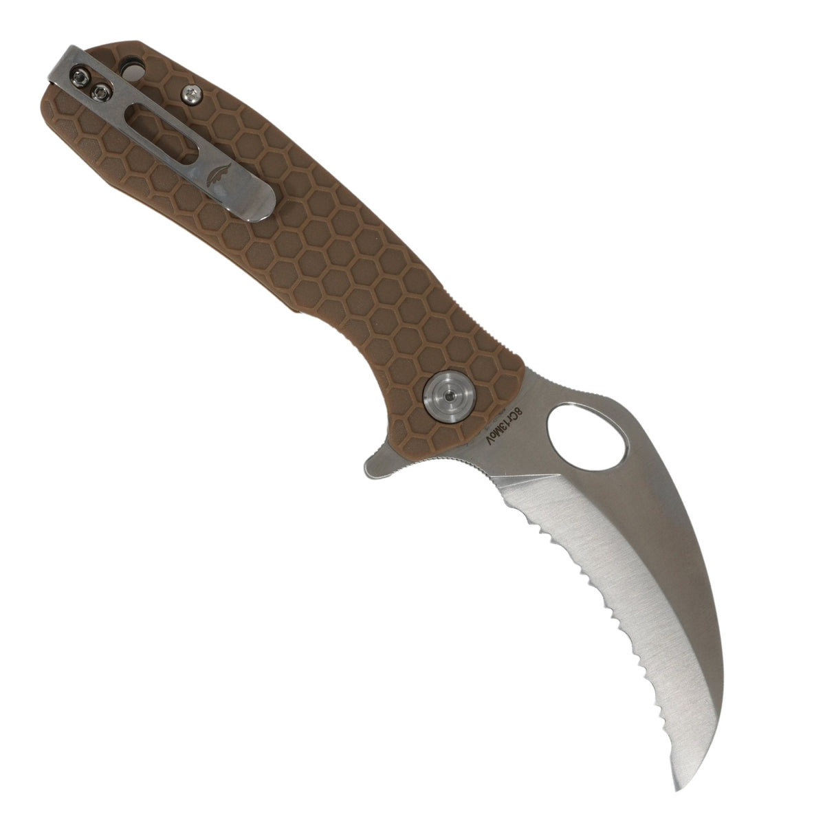 Honey Badger Medium Claw Serrated Knife 8Cr13MoV Steel