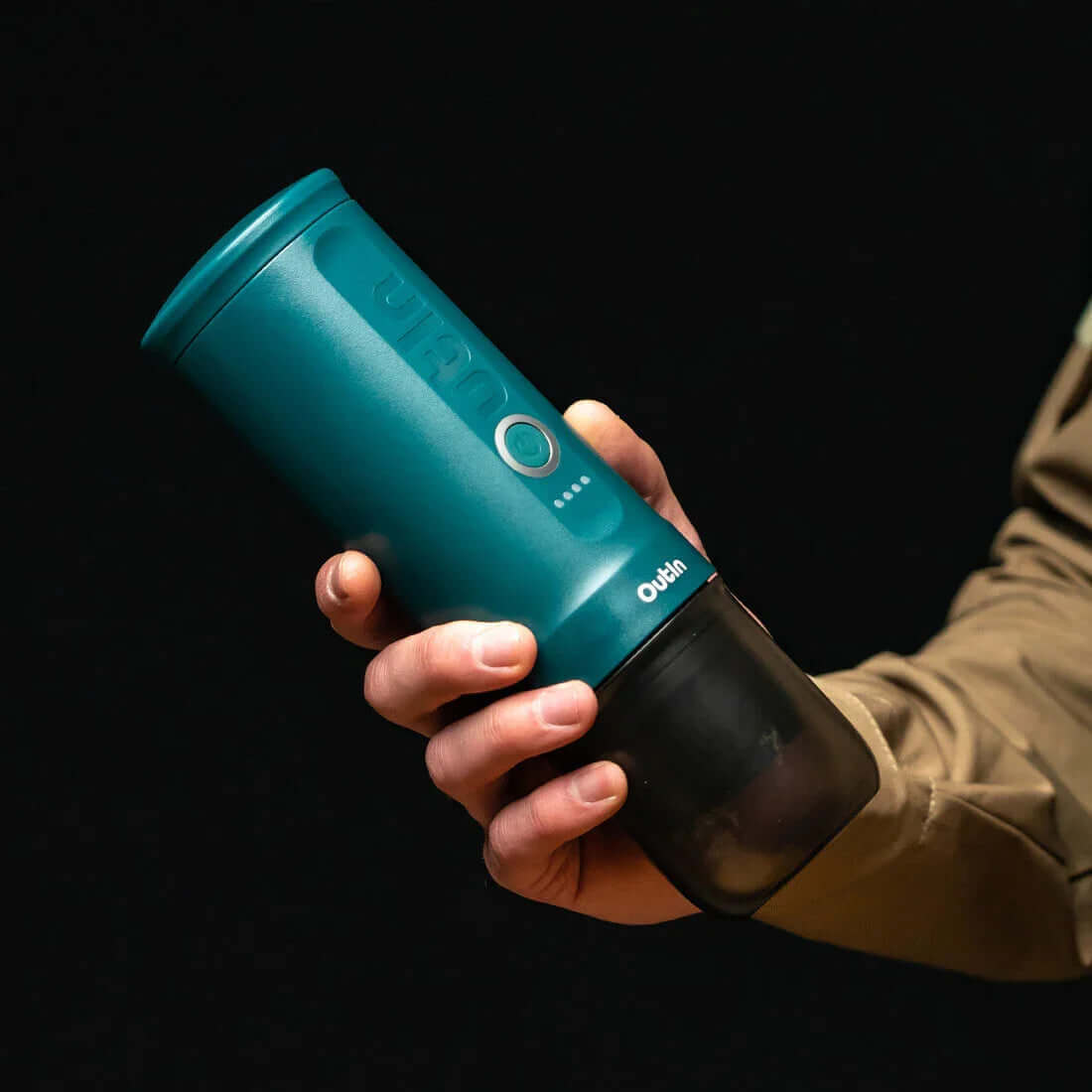 Outin Nano Portable Espresso Machine - Teal outdoors
