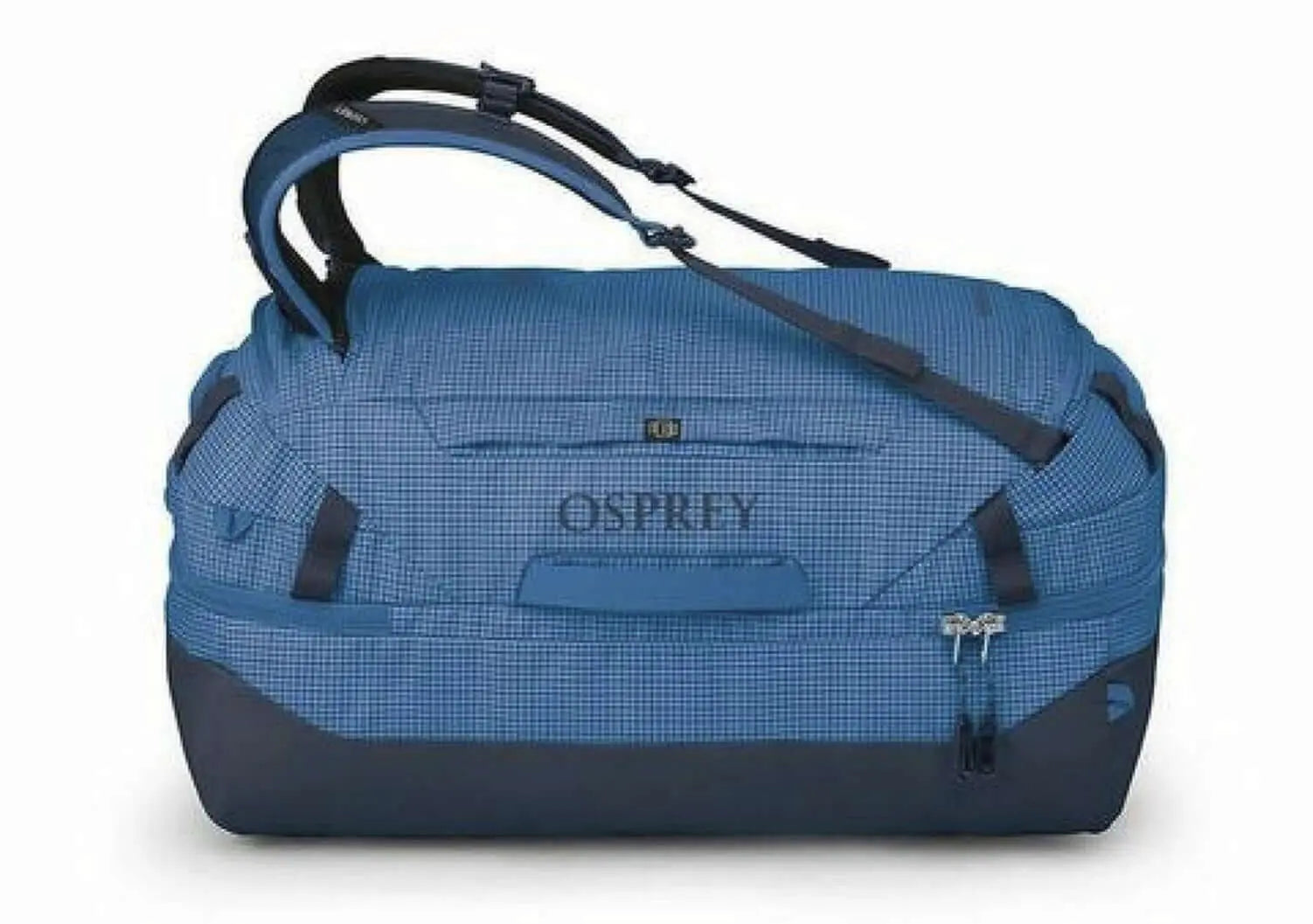 Osprey Transporter Squffel 70 Adventure Duffel Bag in blue, rugged design, ideal for gear organization and outdoor expeditions.