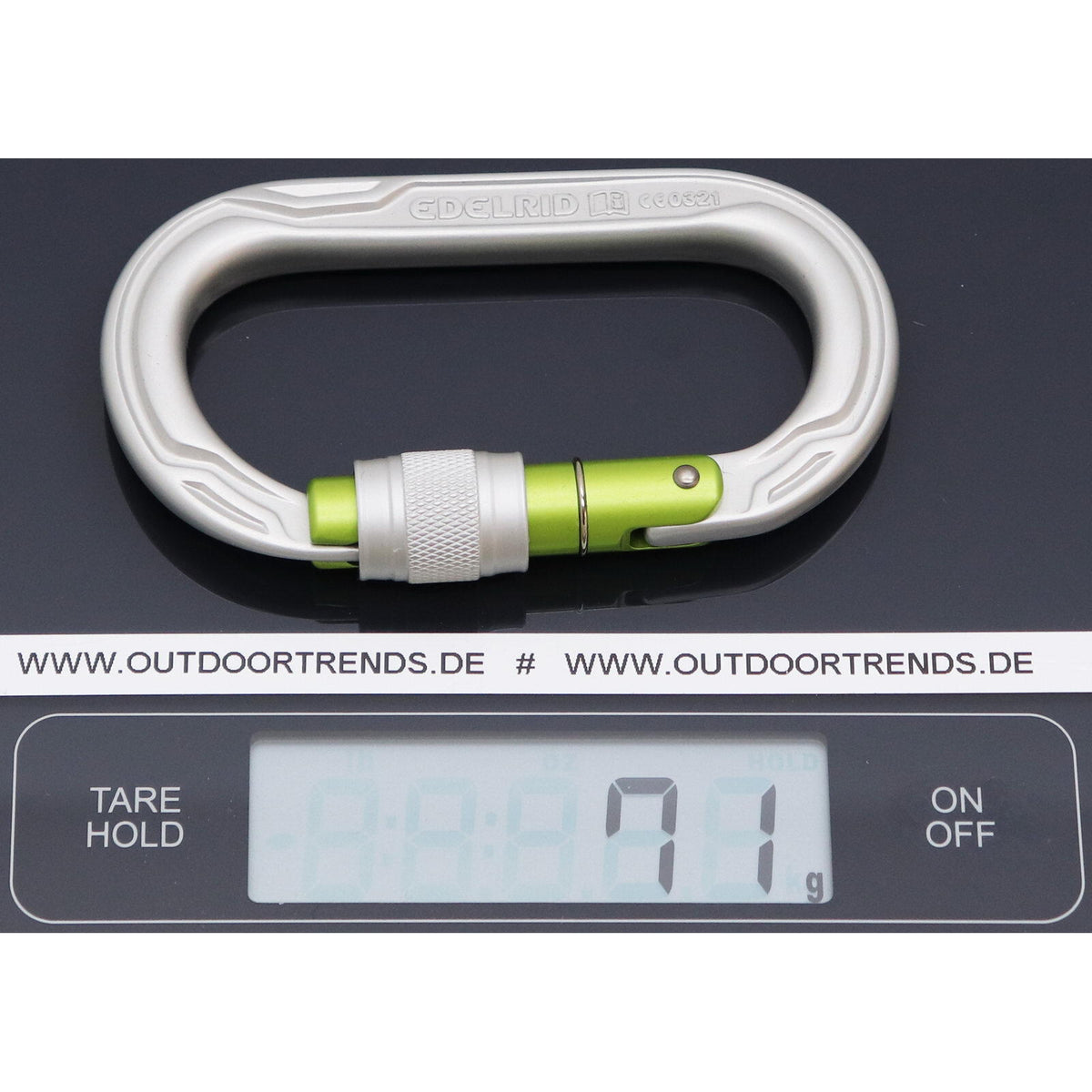 Edelrid Oval Power 2500 Screw Locking Carabiner - Silver