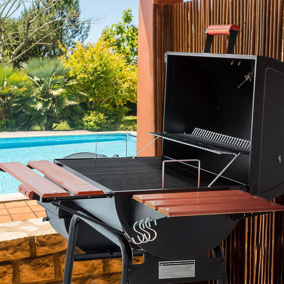 Royal Gourmet 30 Inch Barrel Charcoal Grill Offset Smoker Outdoor BBQ