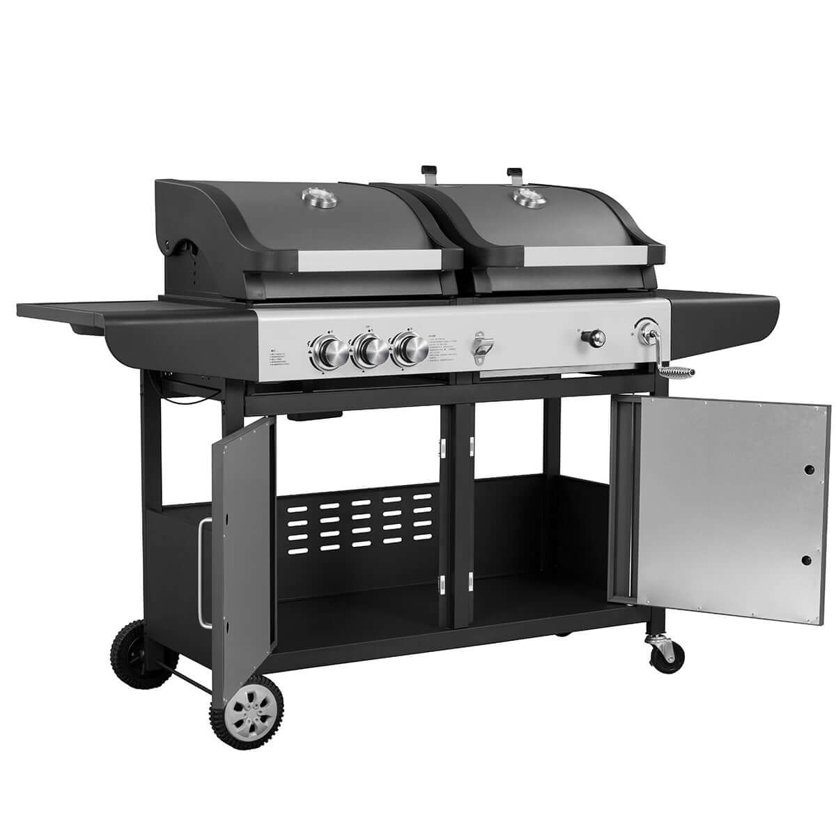 Royal Gourmet Gas and Charcoal Barbeque Grill Combo with Side Burner
