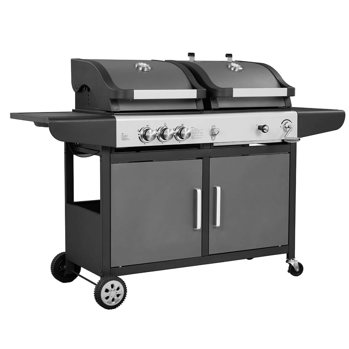 Royal Gourmet Gas and Charcoal Barbeque Grill Combo with Side Burner featuring dual cooking surfaces.