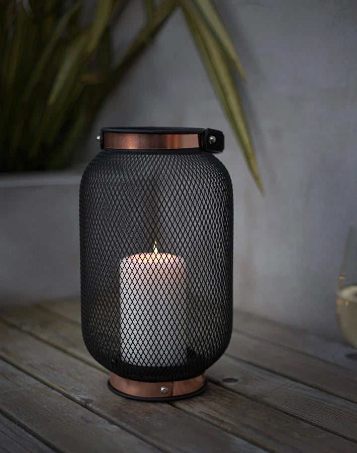 La Hacienda Zora Large Steel Mesh Lantern - Shop Candle Lanterns at Trekaline