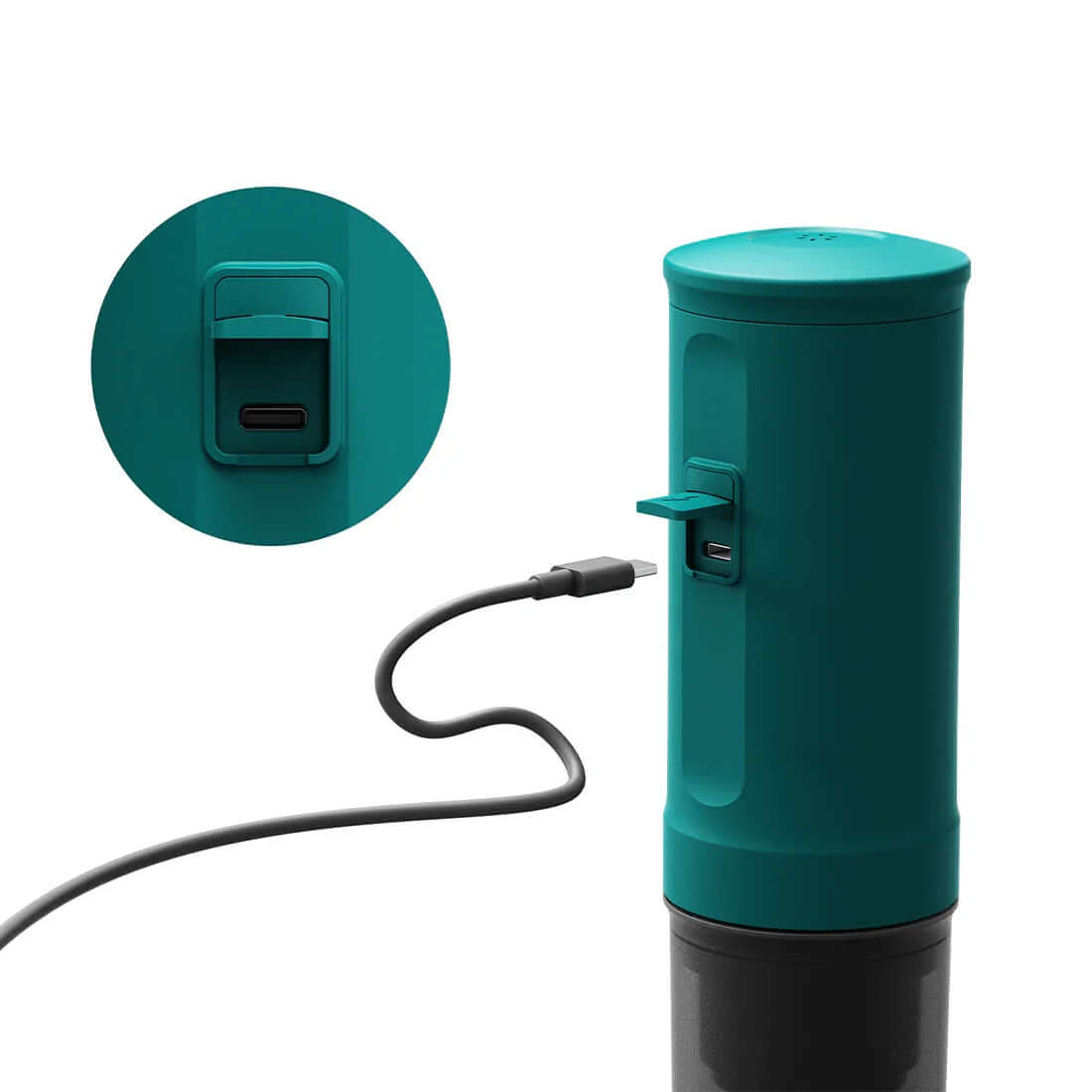 Outin Nano Portable Espresso Machine - Teal charging