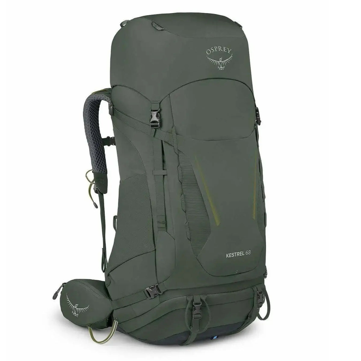 Osprey Kestrel 68 - Men backpack for rugged hikes and trail work, featuring a 68-liter capacity for sandstone canyons and snowy peaks.