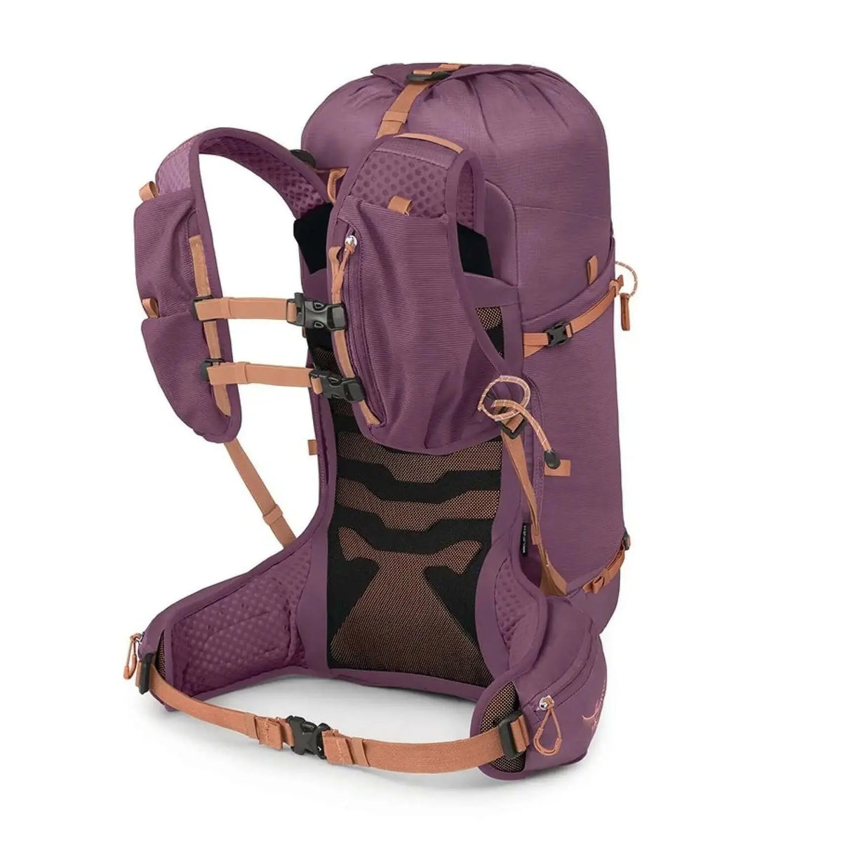 Osprey Tempest Velocity 30 Women Hiking Backpack 30L in purple, showcasing its ergonomic harness and spacious design for multi-sport use.