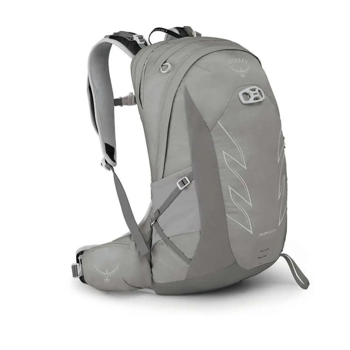 Osprey Talon Earth 22 men's hiking daypack in gray, designed for sustainable performance on UAE trails.
