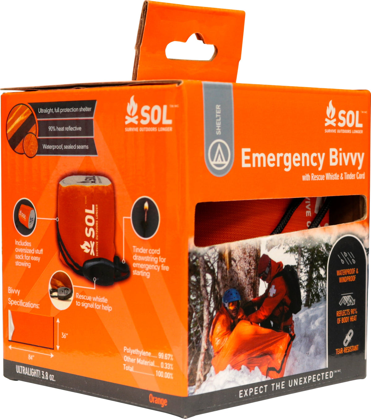 Survive Outdoors Longer Emergency Bivvy with Rescue Whistle