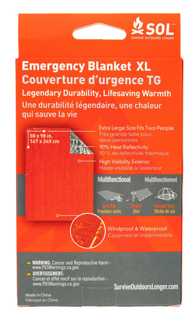 Survive Outdoors Longer Emergency Blanket XL