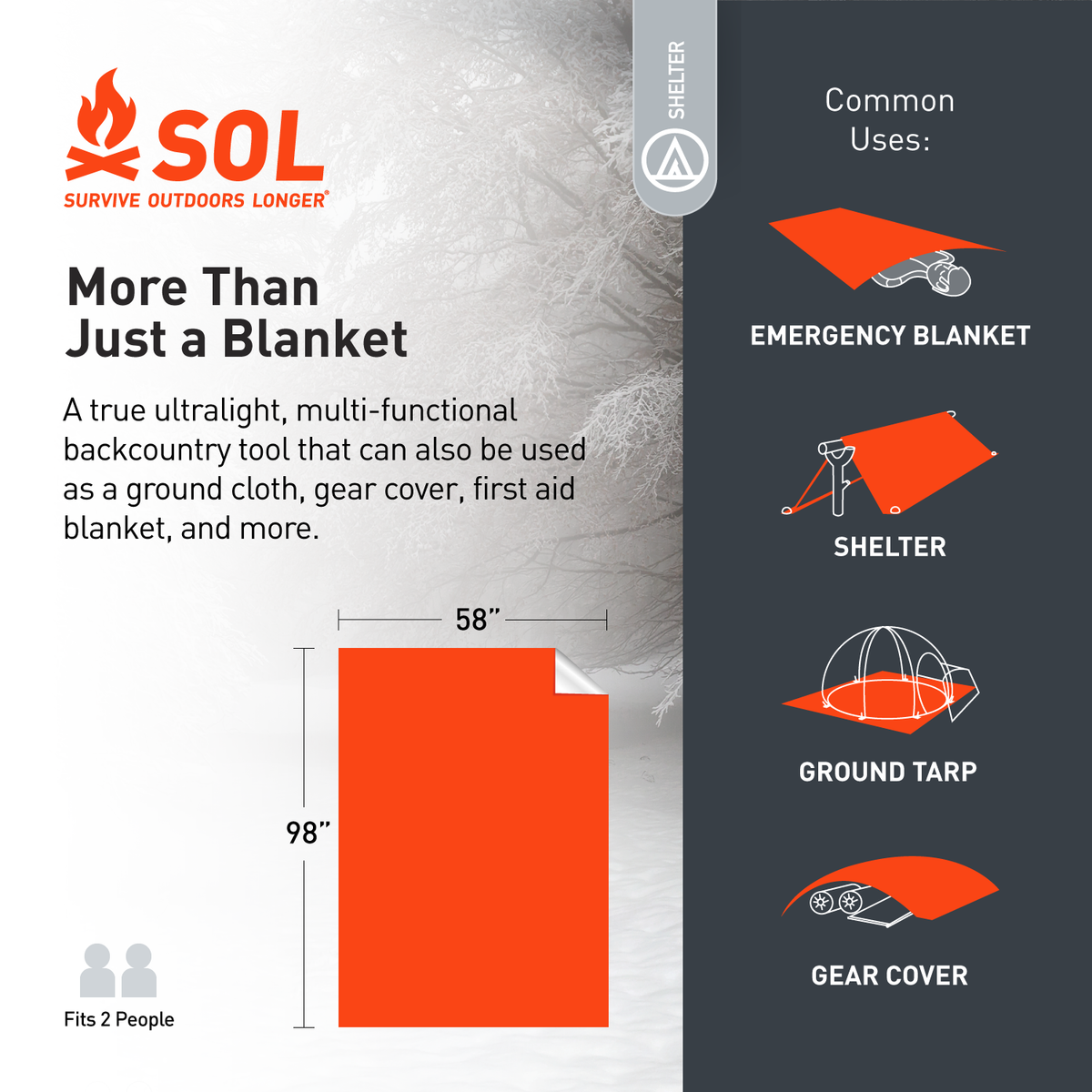 Survive Outdoors Longer Emergency Blanket XL