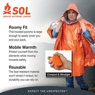 Survive Outdoors Longer Heat Reflective Poncho