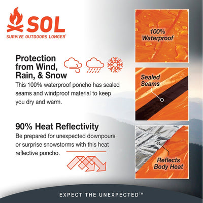 Survive Outdoors Longer Heat Reflective Poncho