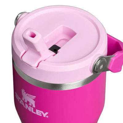 Stanley IceFlow Flip Straw Tumbler - Insulated stainless steel cup in pink, 20 oz, featuring a convenient flip straw for easy sipping.