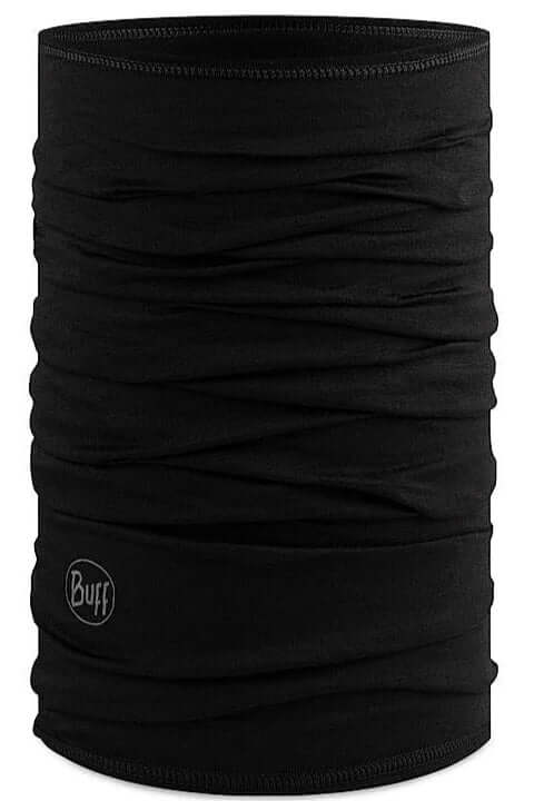 Buff Merino Lightweight Neckwear Solid Black Scarf