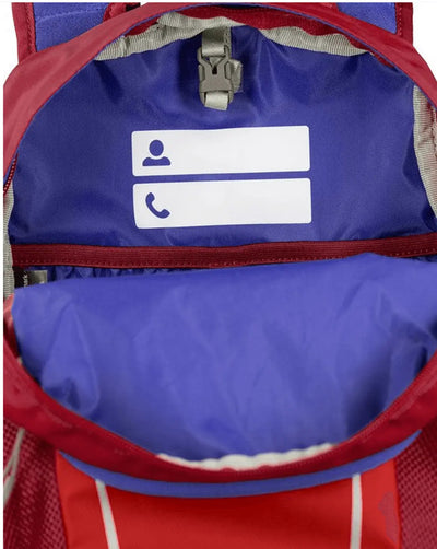 Osprey Daylite Jr. - Kids backpack interior with built-in name tag, showcasing durability and functionality for children.