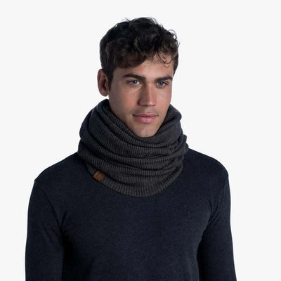 Buff Knitted Collar Francis Graphite Winter Neck Warmer