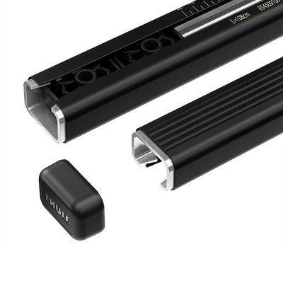 Thule SquareBar Evo classic black roof rack system with durable corrosion resistant steel for versatile cargo carriers.