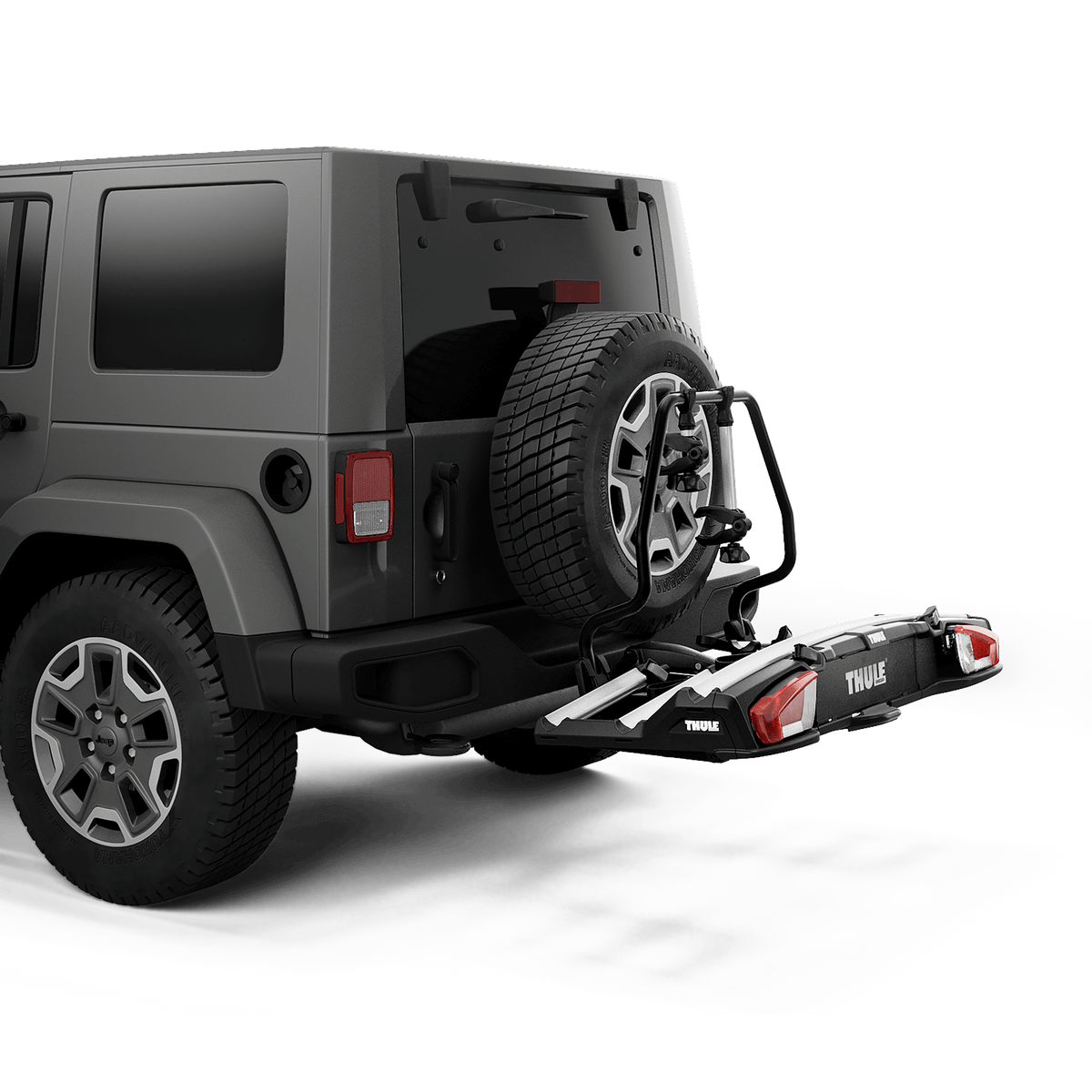 Thule VeloSpace XT 3-Bike Spare Wheel Adapter mounted on a vehicle with exterior spare wheel, black Adapter 9394