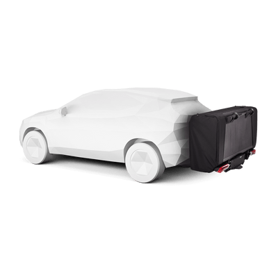 Thule Thule Outset - 3-person towbar-mounted car tent attached to vehicle, showcasing its compact design and mounted convenience.