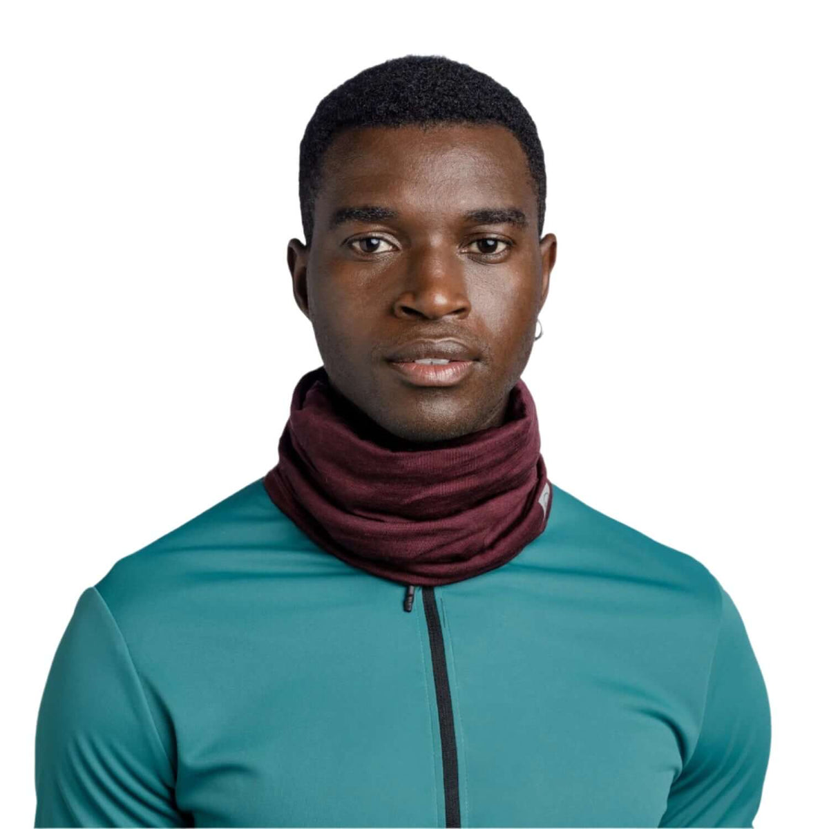 Buff Merino Lightweight Neckwear Solid Garnet