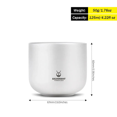 SilverAnt Titanium Tea Cup Double Wall - 4 oz for UAE desert camping