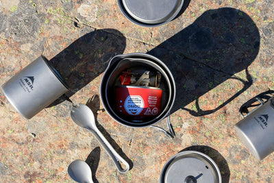 Close-up of the MSR PocketRocket 2 Stove WindClip windshield feature