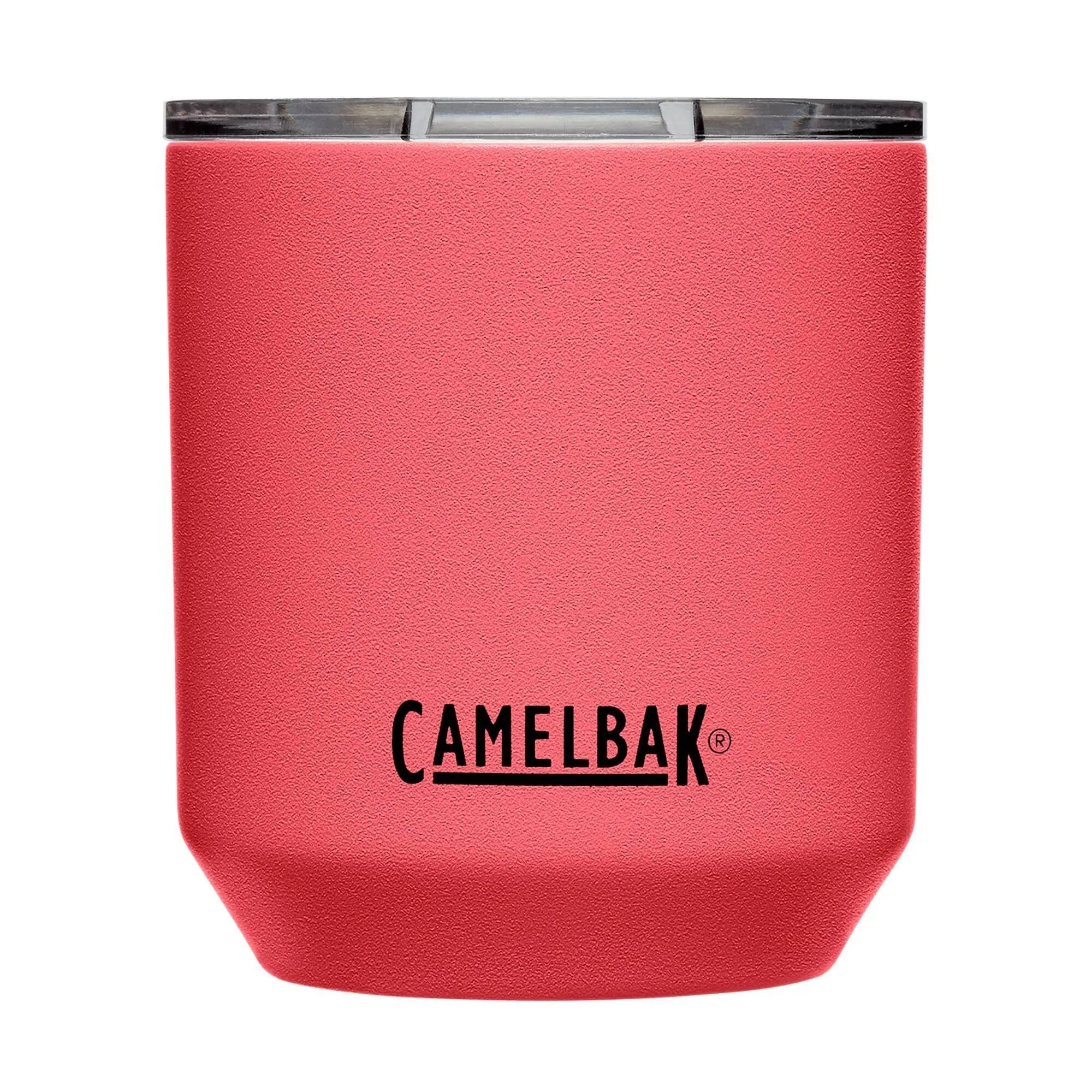 Camelbak Horizon Rocks Tumbler Insulated Cup in red, 10oz, perfect for outdoor gatherings, keeps beverages cool and fresh.