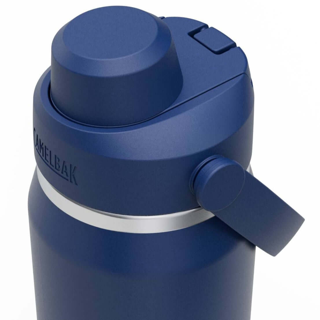 Camelbak Thrive Chug Insulated Bottle 25 oz in blue, perfect for hiking and camping.