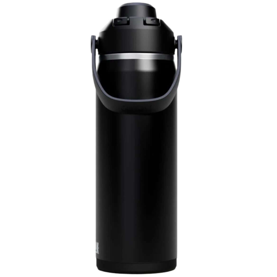 Hiker drinking from the Camelbak Thrive Chug Insulated Bottle on a rocky trail